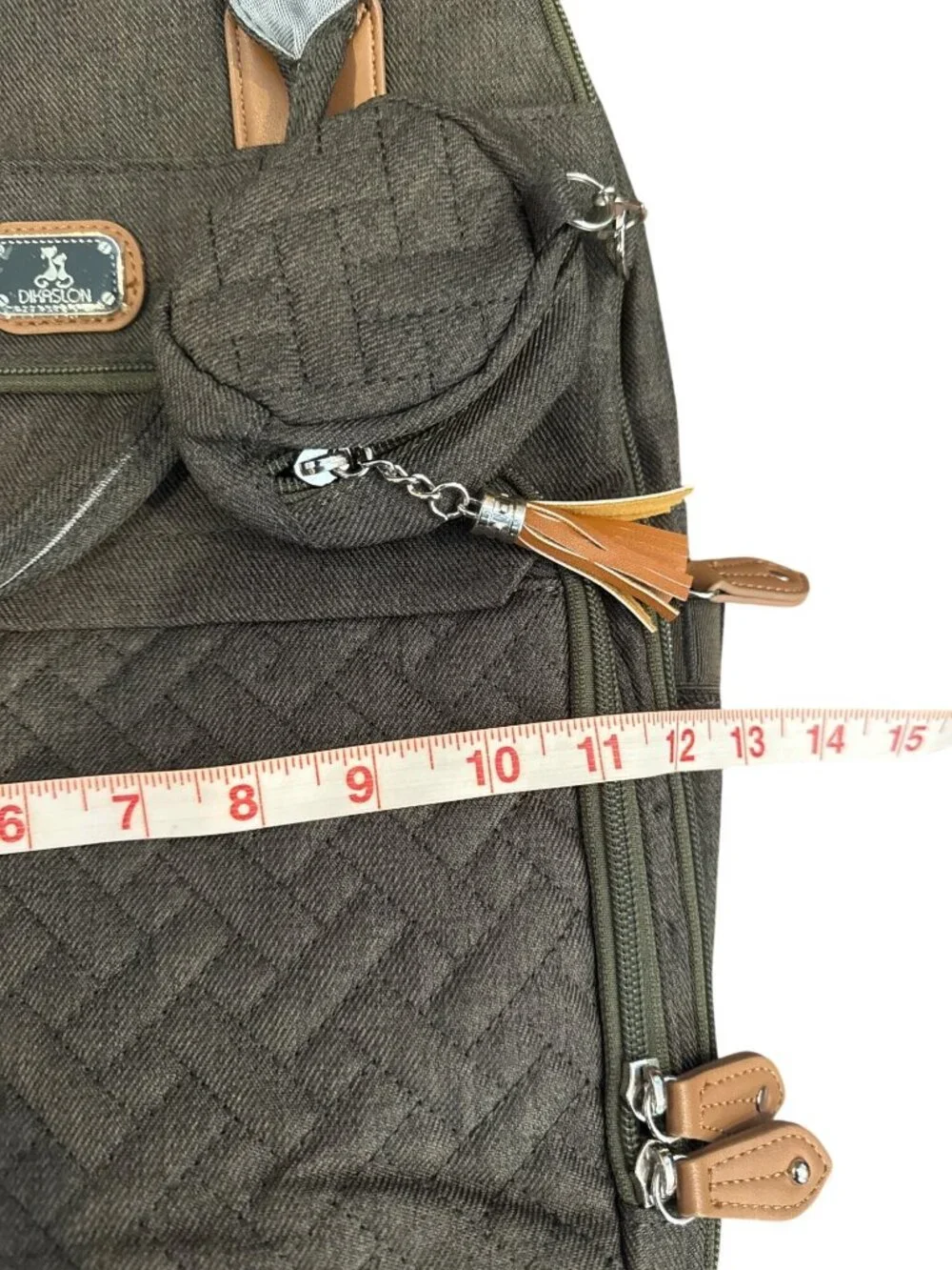 Dikaslon Diaper Bag Backpack Olive Green Quilted Travel Baby Bag Changing Pad